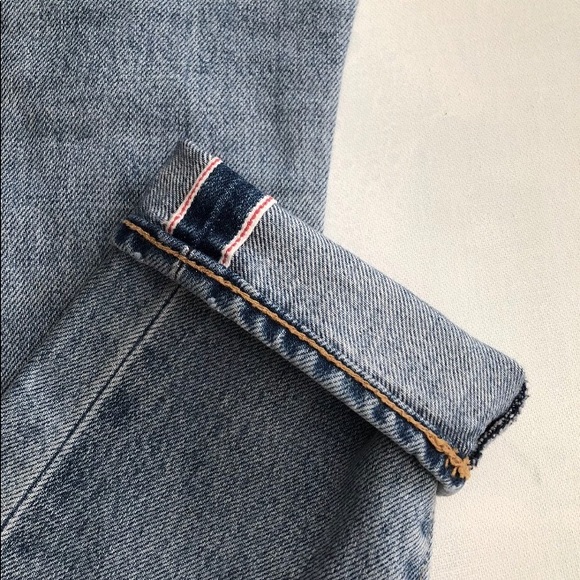 Levis 505 C Slim Straight Leg Selvedge Denim Jeans - Picture 6 of 8